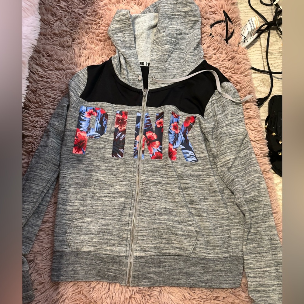 pink zip up jacket